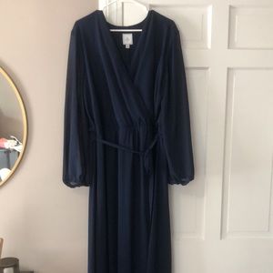 Navy long sleeve formal dress